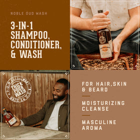 18.21 Man Made Noble Oud 3-en-1 produit dans une salle de bain