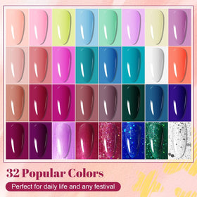 32 vernis à ongles en gel colorés du kit JODSONE