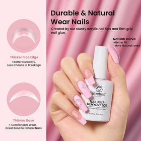 576 tips d'ongles carrés demi-mats beetles