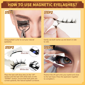 Détails des faux cils magnétiques QUEWEL montrant leur texture