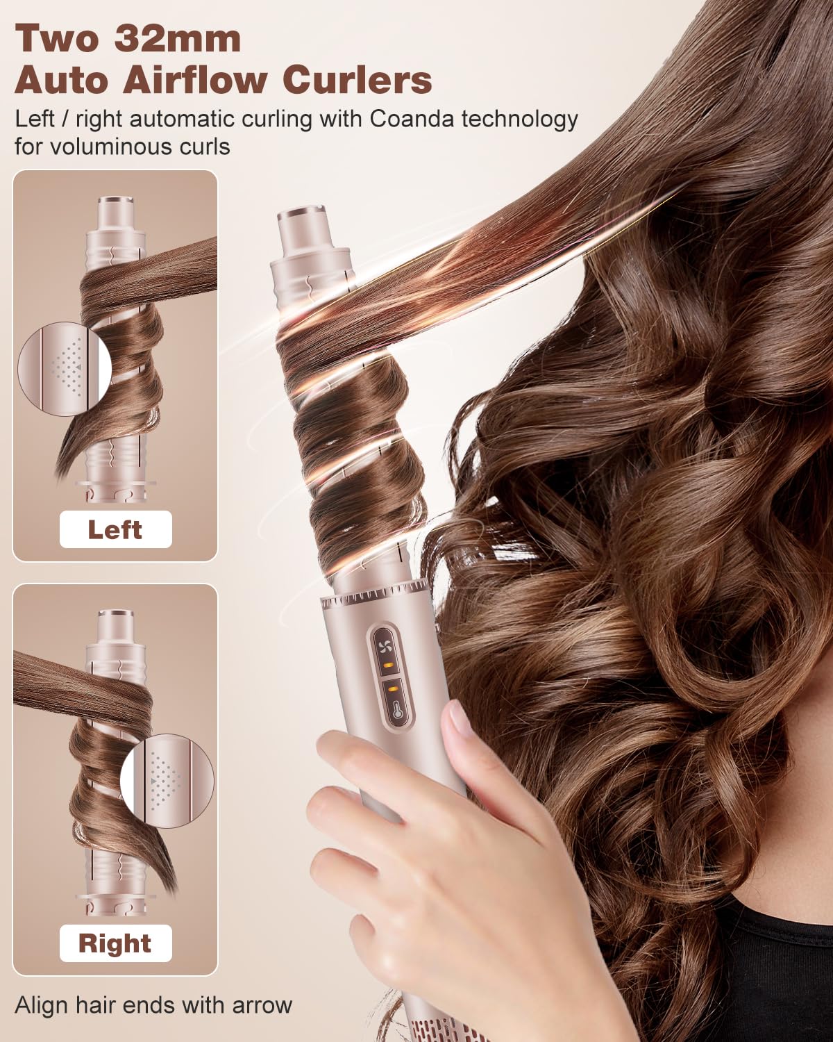 7MAGIC Multi-Styler 7-en-1 en utilisation sur des cheveux longs