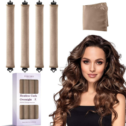 Rouleaux à cheveux sans chaleur posicurly en velours, vue de face