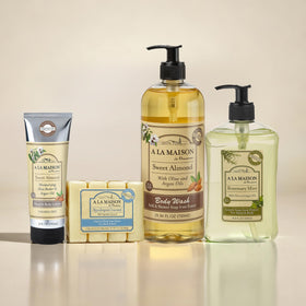 A LA MAISON Savon Liquide Mains au Sel Marin Frais en utilisation