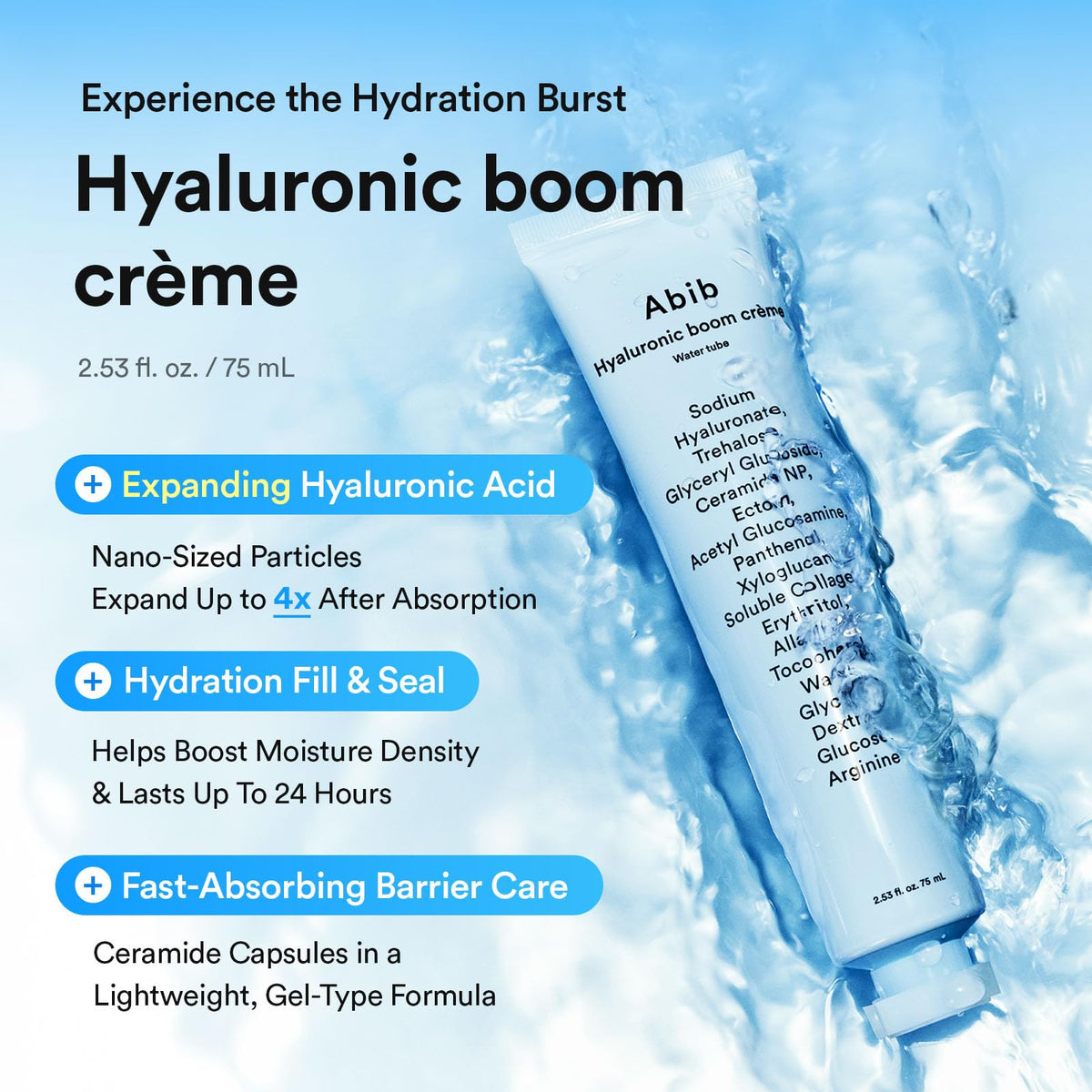 Abib Crème Hyaluronic Boom 75ml texture de la crème