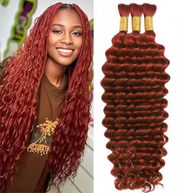 Acbhoa Cheveux Bouclés Profonds 22 pouces #350 Cuivre vue de face