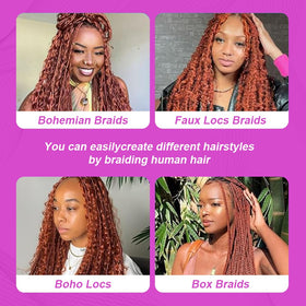 Acbhoa Cheveux Bouclés Profonds 22 pouces style tressé
