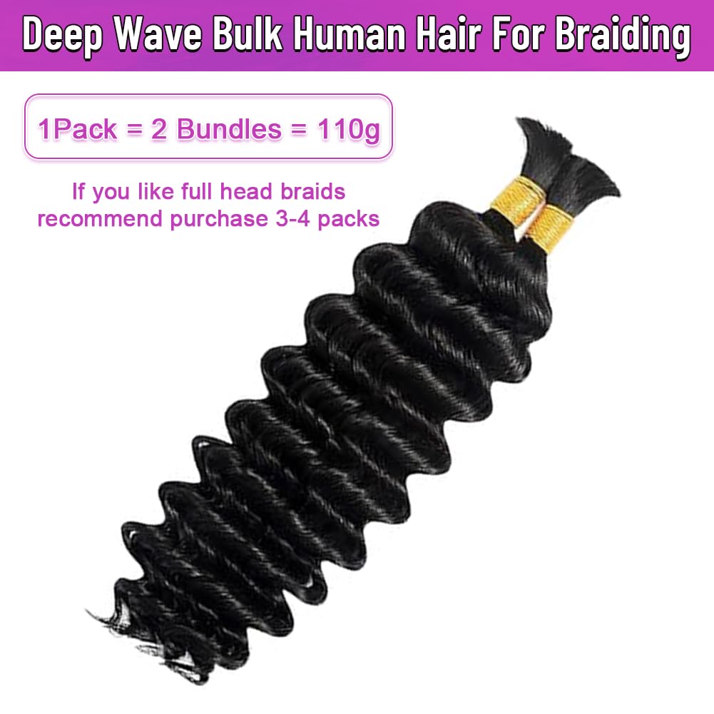 Acbhoa cheveux braiding humains bouclés 18 pouces en paquet