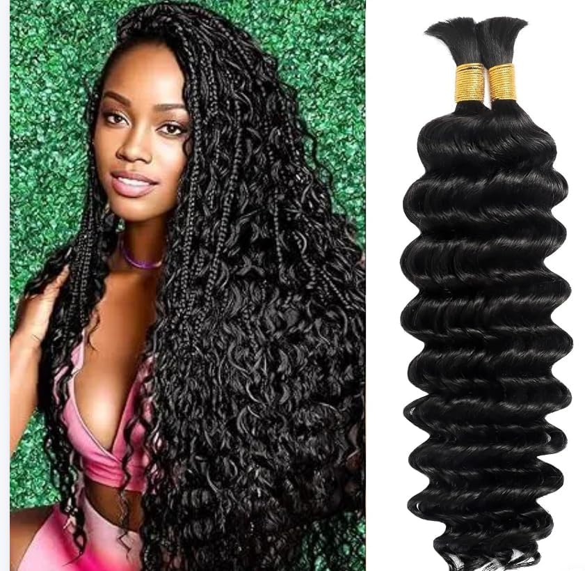 Acbhoa cheveux braiding humains bouclés 18 pouces vue avant