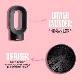 Accessoire diffuseur du FoxyBae Super Styler sur fond neutre