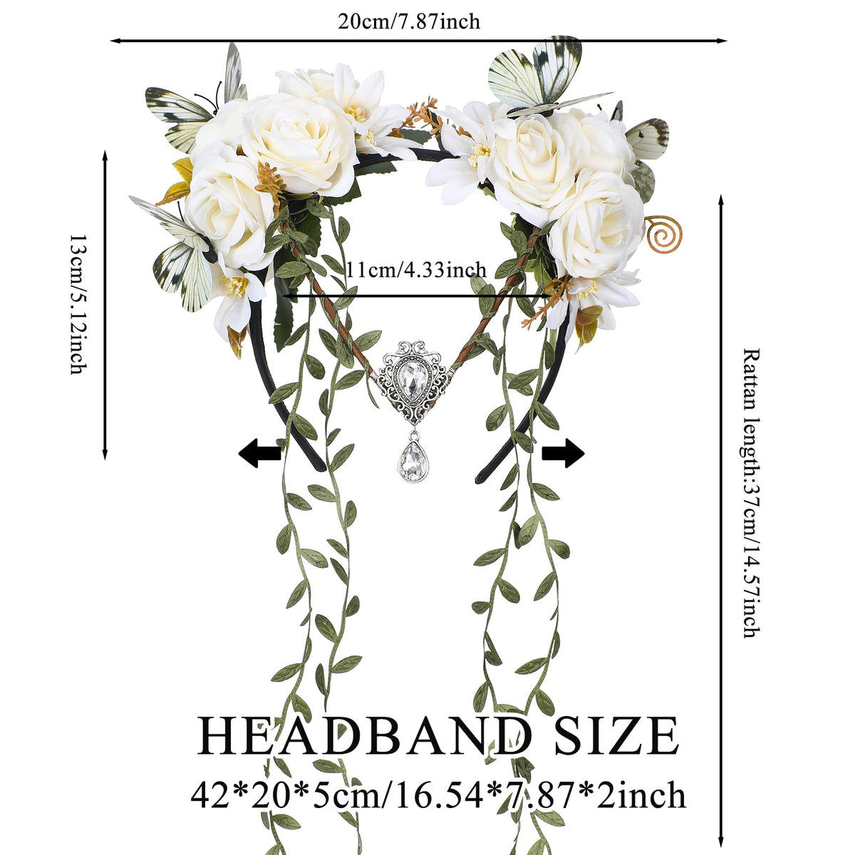 Accessoire féerique couronne de fleurs blanche MOSTORY