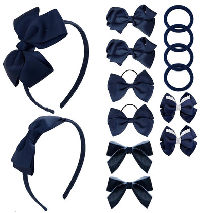 Accessoires cheveux filles phnydreg ensemble de 14 pièces en bleu marine