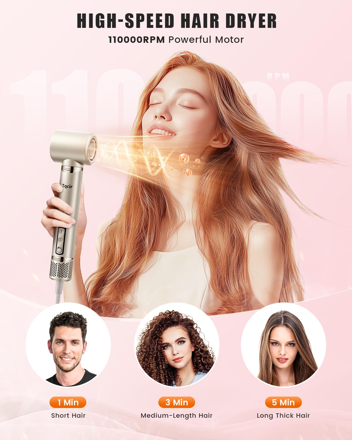 Accessoires de bouclage inclus avec la brosse Tqcir