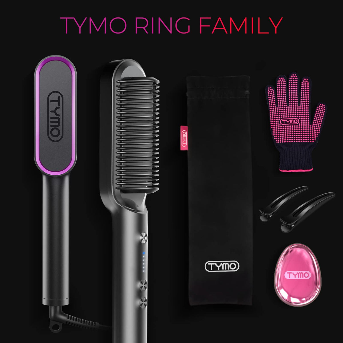 Accessoires de coiffure avec brosse lissante TYMO