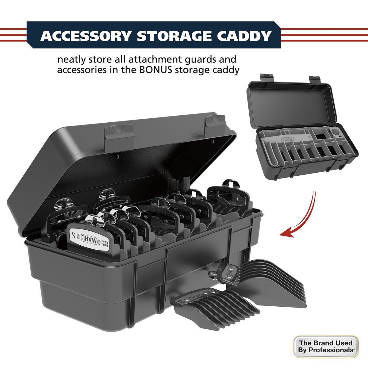 Accessoires de coupe et caddy de rangement pour tondeuse Wahl