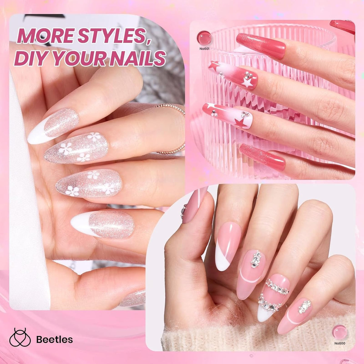 accessoires de manucure avec perles et strass