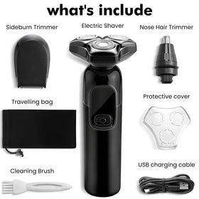 Accessoires de rasage incluant brosse de nettoyage et câble USB
