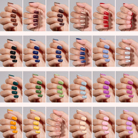 Accessoires du kit d'ongles pressés incluant colle et autocollants