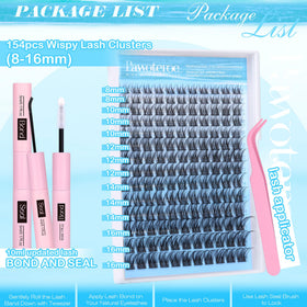 Accessoires du kit de cils Pawotence, y compris le liant