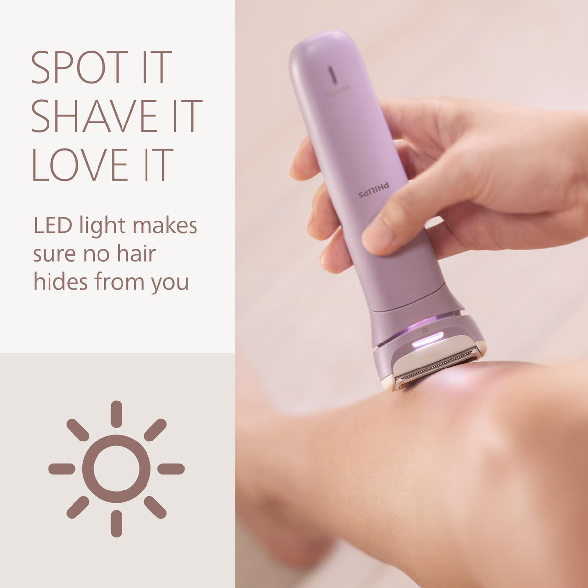 Accessoires du Philips Lady Shaver Series 8000 dans la pochette