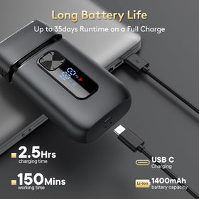 Accessoires du rasoir Brightup incluant pochette et câble USB Type-C
