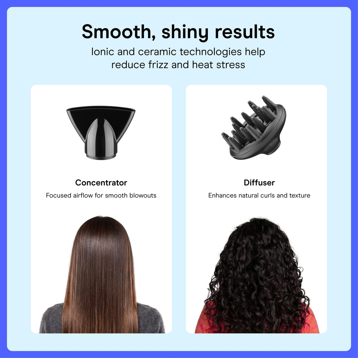Accessoires du Sèche-Cheveux Conair, diffuseur et concentrateur
