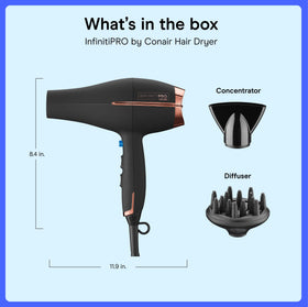 Accessoires du sèche-cheveux Conair InfinitiPRO, diffuseur et concentrateur