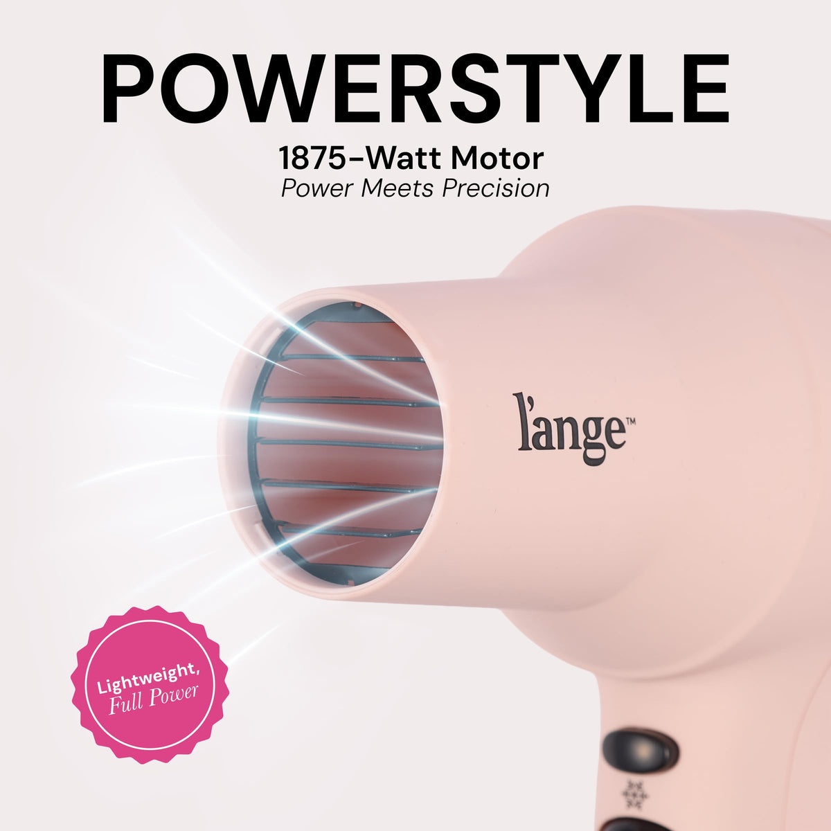 Accessoires du Sèche-Cheveux L'ANGE HAIR sur fond blanc