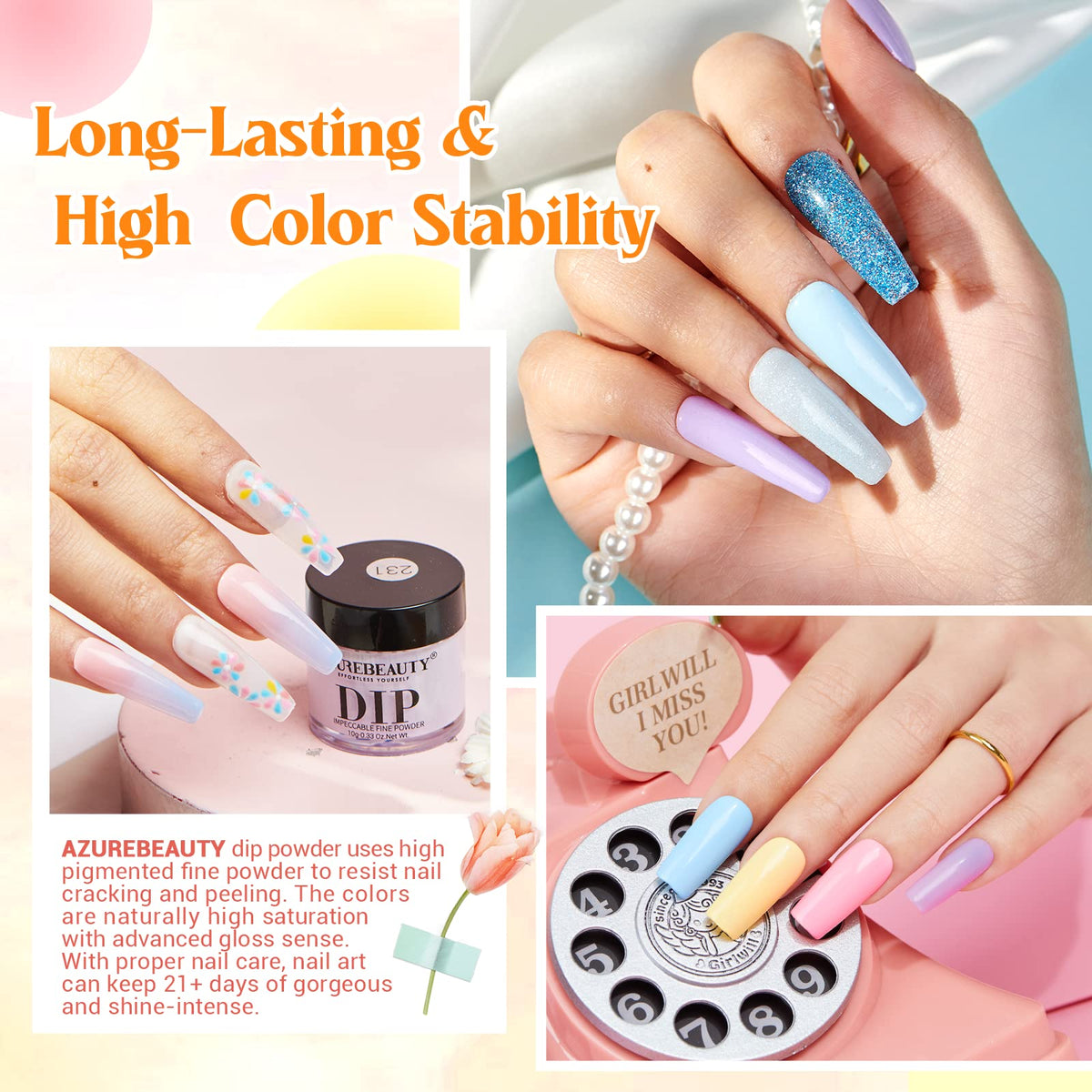 Accessoires inclus dans le kit AZUREBEAUTY: pinceau et lime à ongles