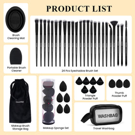 Accessoires inclus dans le set MAANGE, éponges et coussinets