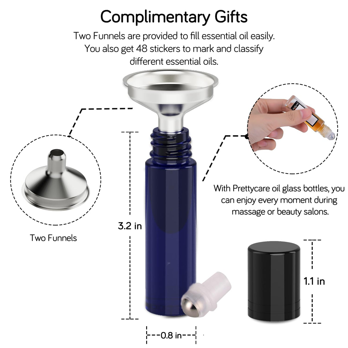Accessoires inclus: entonnoir, pipette, étiquettes et brosse