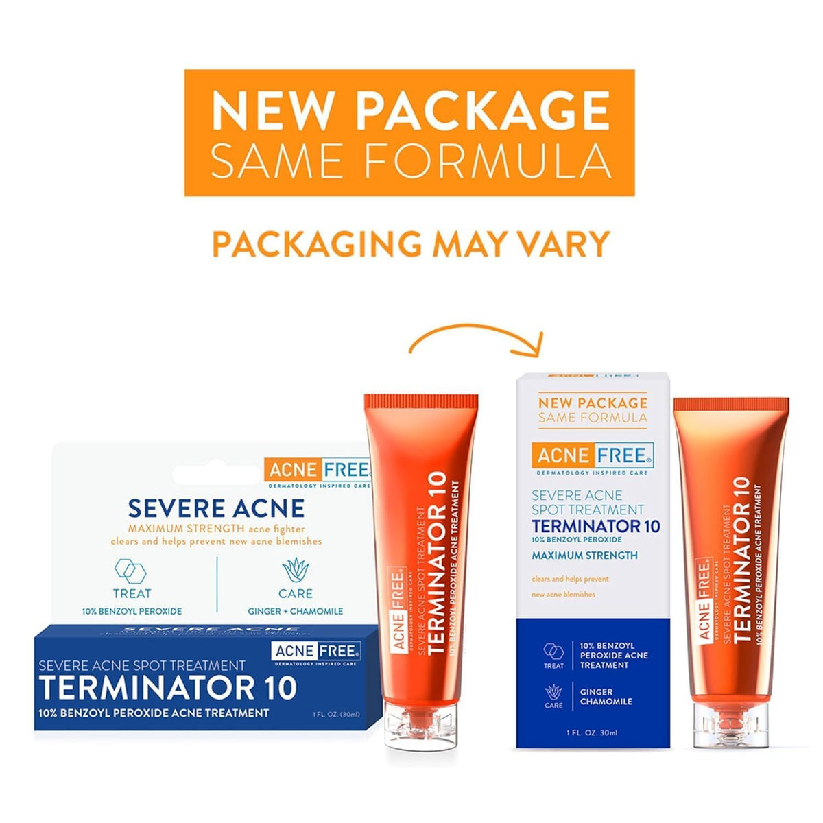 AcneFree Traitement Localisé Acné 50g arrière avec ingrédients