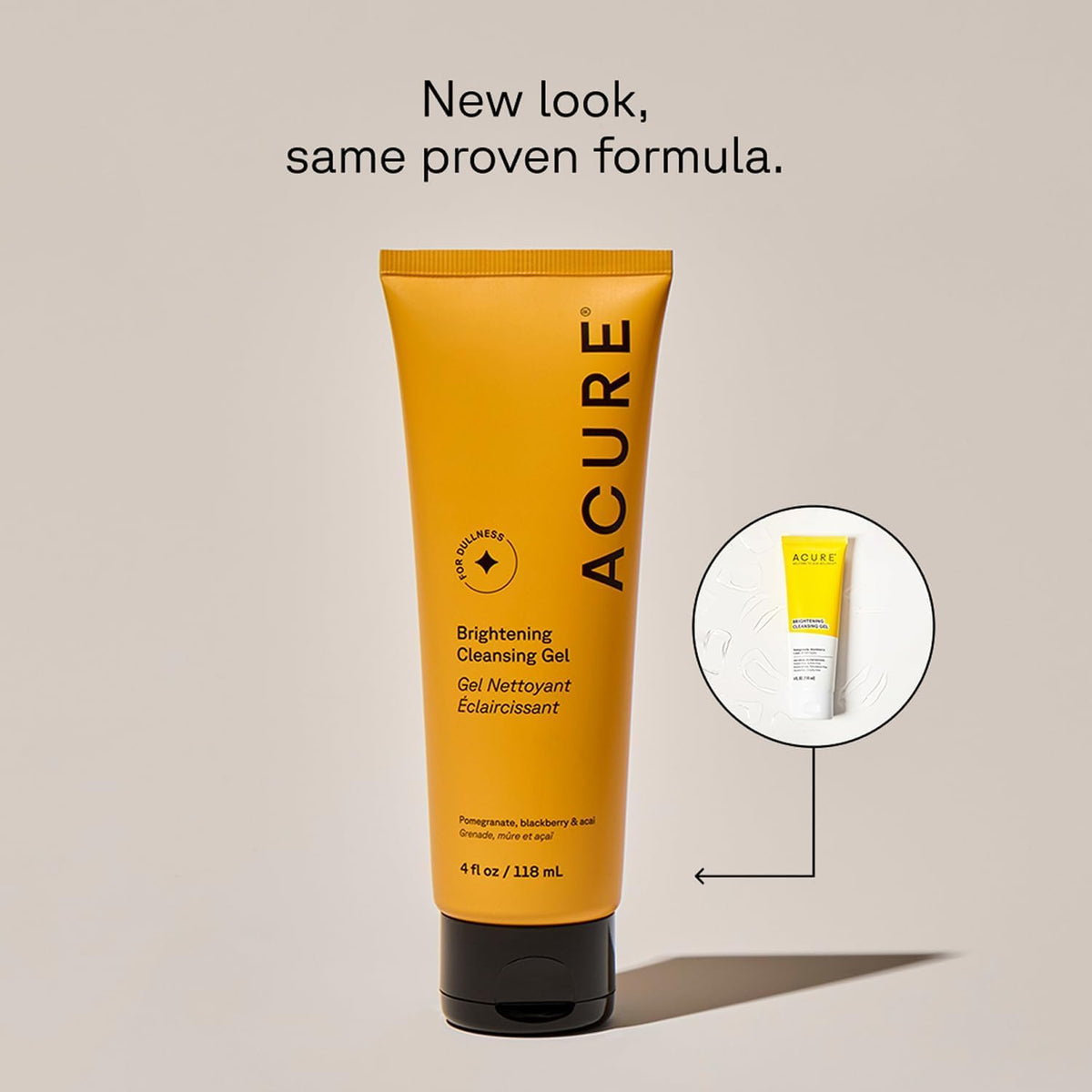 Acure Gel Nettoyant Éclaircissant Vegan 130g texture du gel