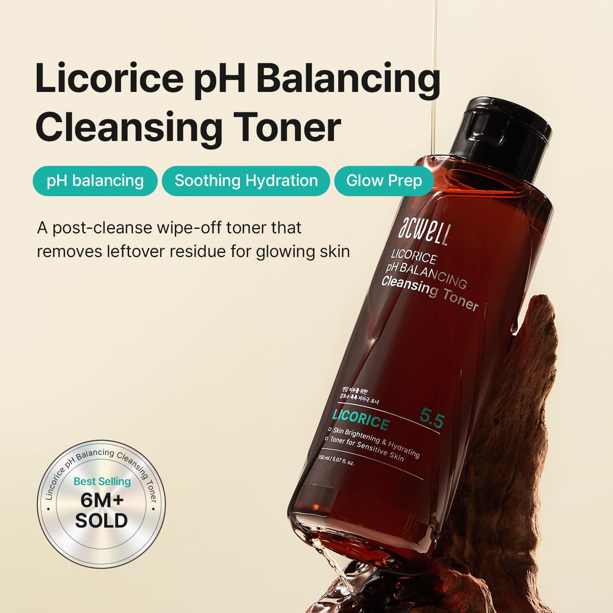 ACWELL toner 150ml avec étiquette et contenu