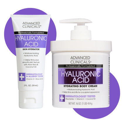 Advanced Clinicals Crème Corporelle Acide Hyaluronique 16OZ vue de face