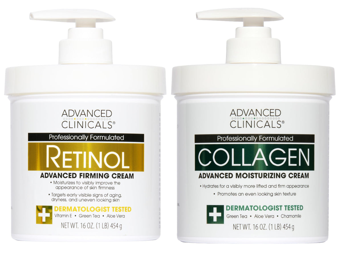 Advanced Clinicals Crème Corps Retinol et Crème Collagène ensemble