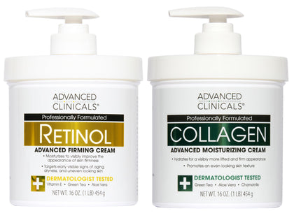 Advanced Clinicals Crème Corps Retinol et Crème Collagène ensemble
