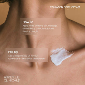 Advanced Clinicals Crème Hydratante au Collagène 16Oz mise en avant avec d'autres produits de soin