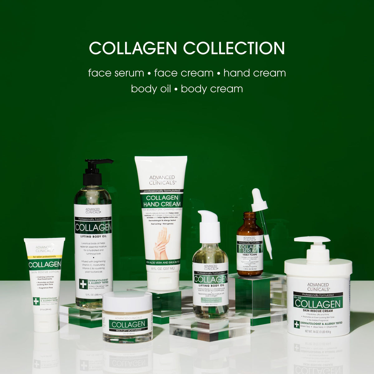 Advanced Clinicals Crème Hydratante au Collagène 16Oz taille de voyage