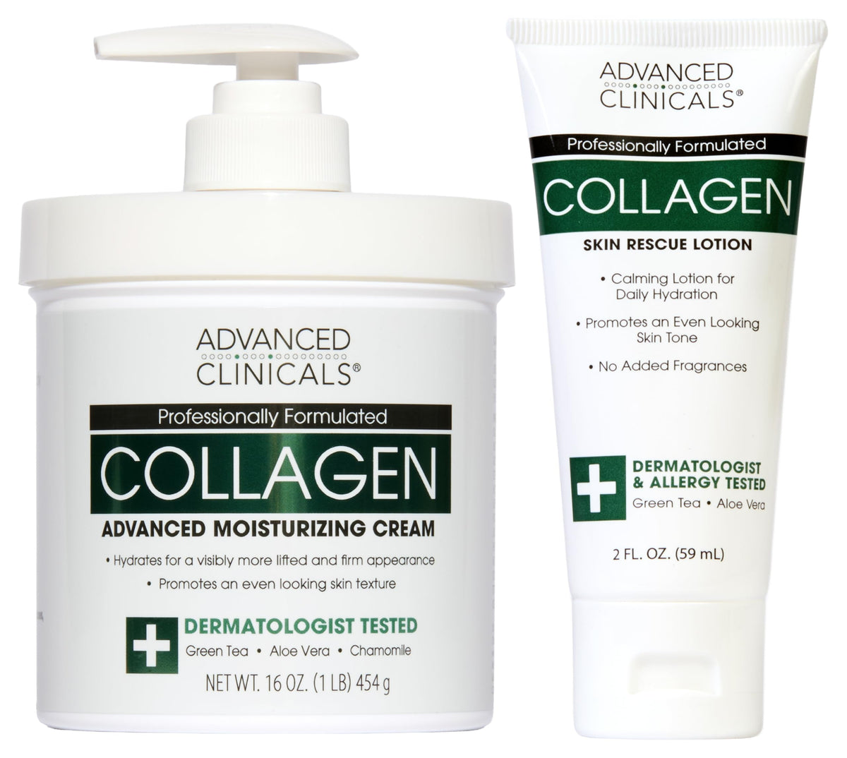 Advanced Clinicals Crème Hydratante au Collagène 16Oz vue avant