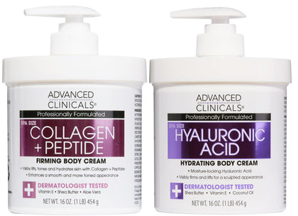 Advanced Clinicals Crème Hydratante Corps Collagène et Acide Hyaluronique, vue avant