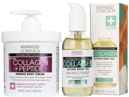 Advanced Clinicals crème hydratante corps collagène face avant