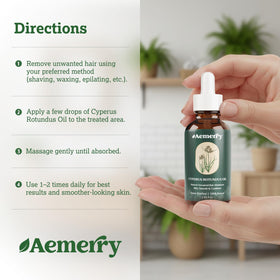 Aemerry huile de Cyperus Rotundus avec un fond floral