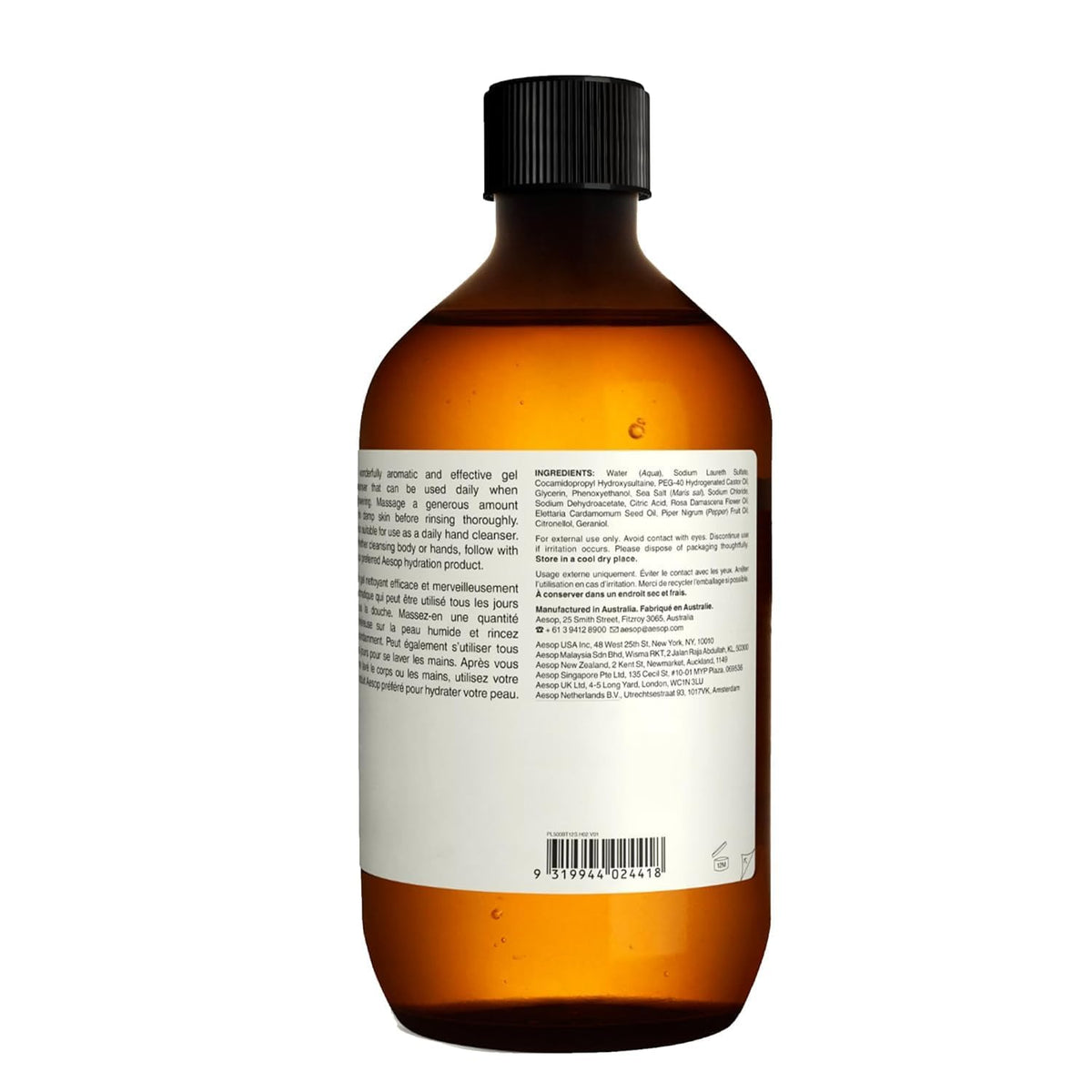 Aesop Gel Douche A Rose 500 mL avec pétales de rose