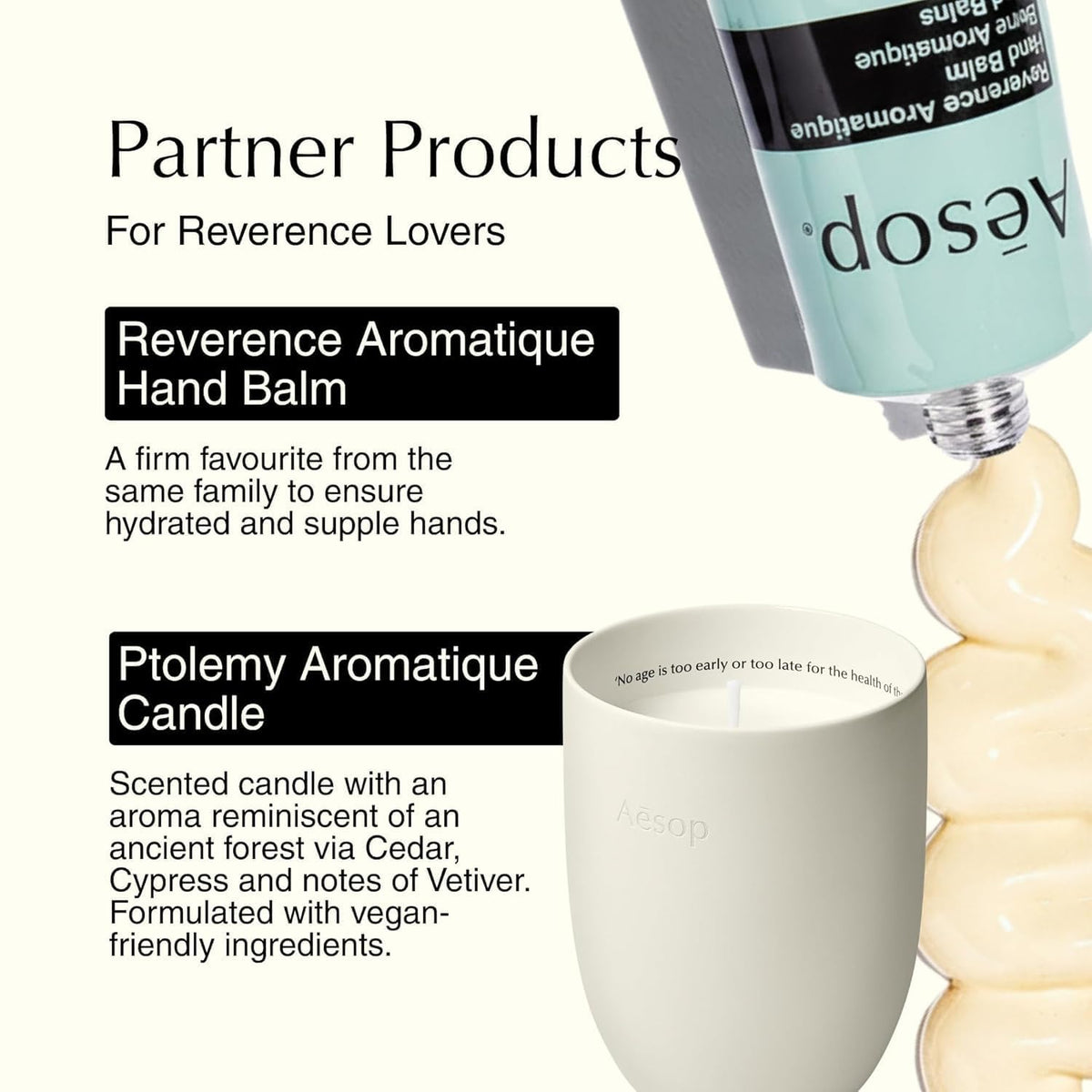 Aesop Reverence Aromatique Exfoliating Hand Wash 500mL près d'autres produits de beauté
