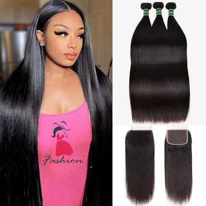 Afeier bundles de cheveux brésiliens droits 22-24-26 pouces