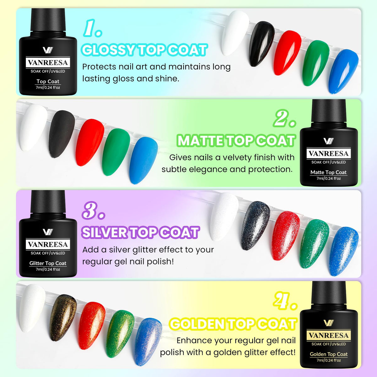 Affichage des couleurs de vernis à ongles VANREESA