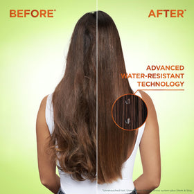 Affichage des produits Garnier Fructis sur une coiffeuse élégante