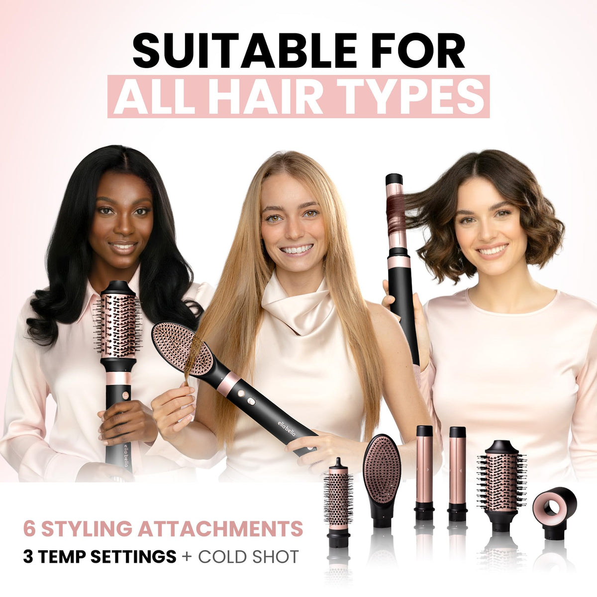 Affichage des réglages de température de la brosse ELLA BELLA