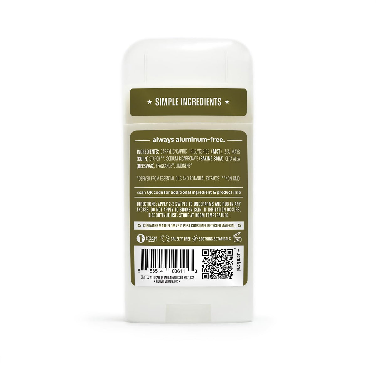 Affichage du déodorant HUMBLE à côté d'autres produits de soin personnel