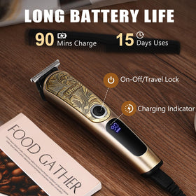 Affichage LCD du kit de rasage Ufree montrant la batterie